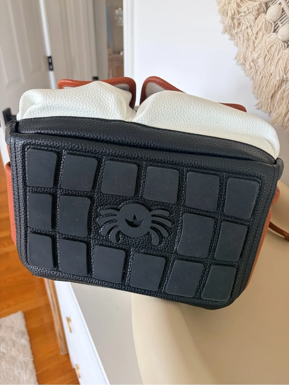 LIKE NEW Itzy Ritzy Boss Bag Leather + Herringbone Diaper Backpack